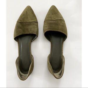 JENNI KAYNE D'Orsay Suede Flats Green | Size 39